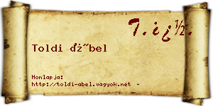 Toldi Ábel névjegykártya