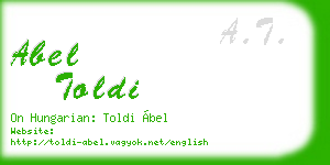 abel toldi business card