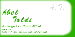 abel toldi business card